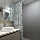 现代风格灰色调浴室设计图