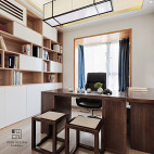 简雅的中式四居室书房设计