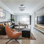 140平现代简约客厅设计实景
