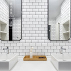 大平层现代卫浴洗手台设计图片