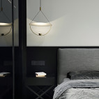 黑系列现代卧室吊灯图片