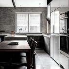 140m²|现代黑白灰餐厅设计