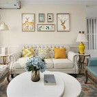 经典美式客厅沙发背景画图