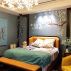 新中式风格别墅装修—卧室图片