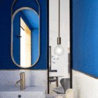 一个克莱因蓝的走道成就了全屋最大的亮点——卫生间图片