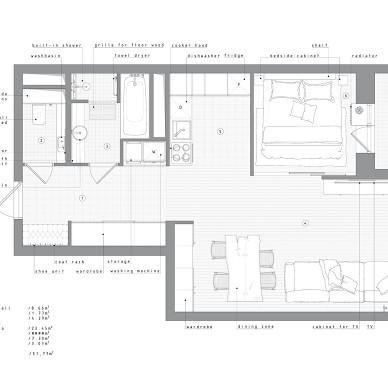 50㎡单身公寓设计，一居室这样设计刚刚好_4061192