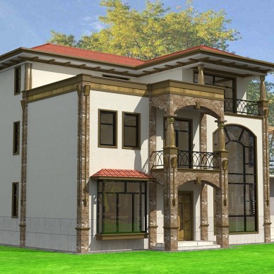 两层半欧式别墅设计，农村自建房设计_1648638570_4663786